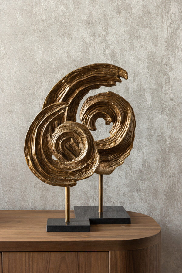 Decoratief object Swirl brass antique