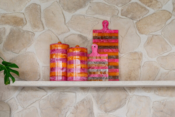 Opbergdoos Lilybelle pink/orange storage jar large