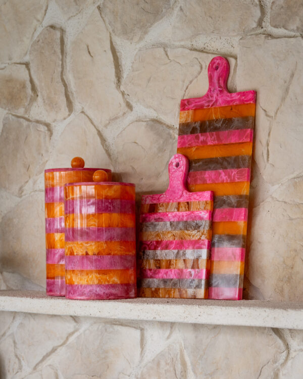 Opbergdoos Lilybelle pink/orange storage jar large