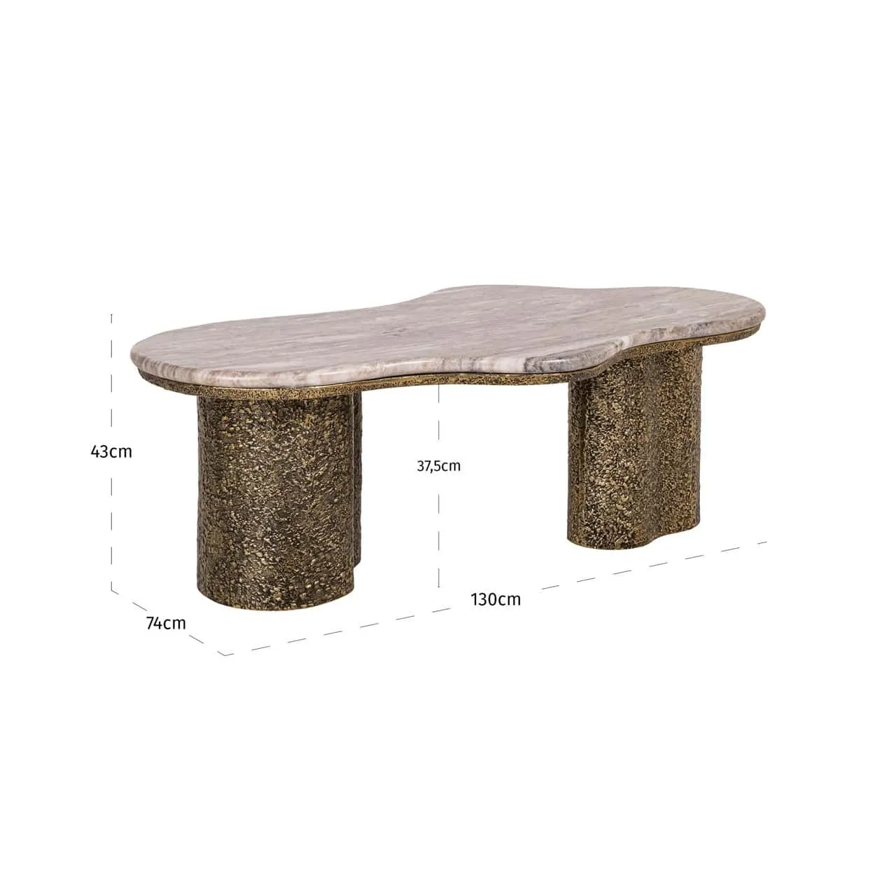 Salontafel Abandos brass antique