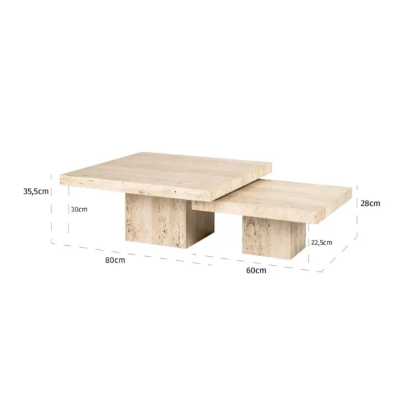 Salontafel La Cantera beige (Set van 2)