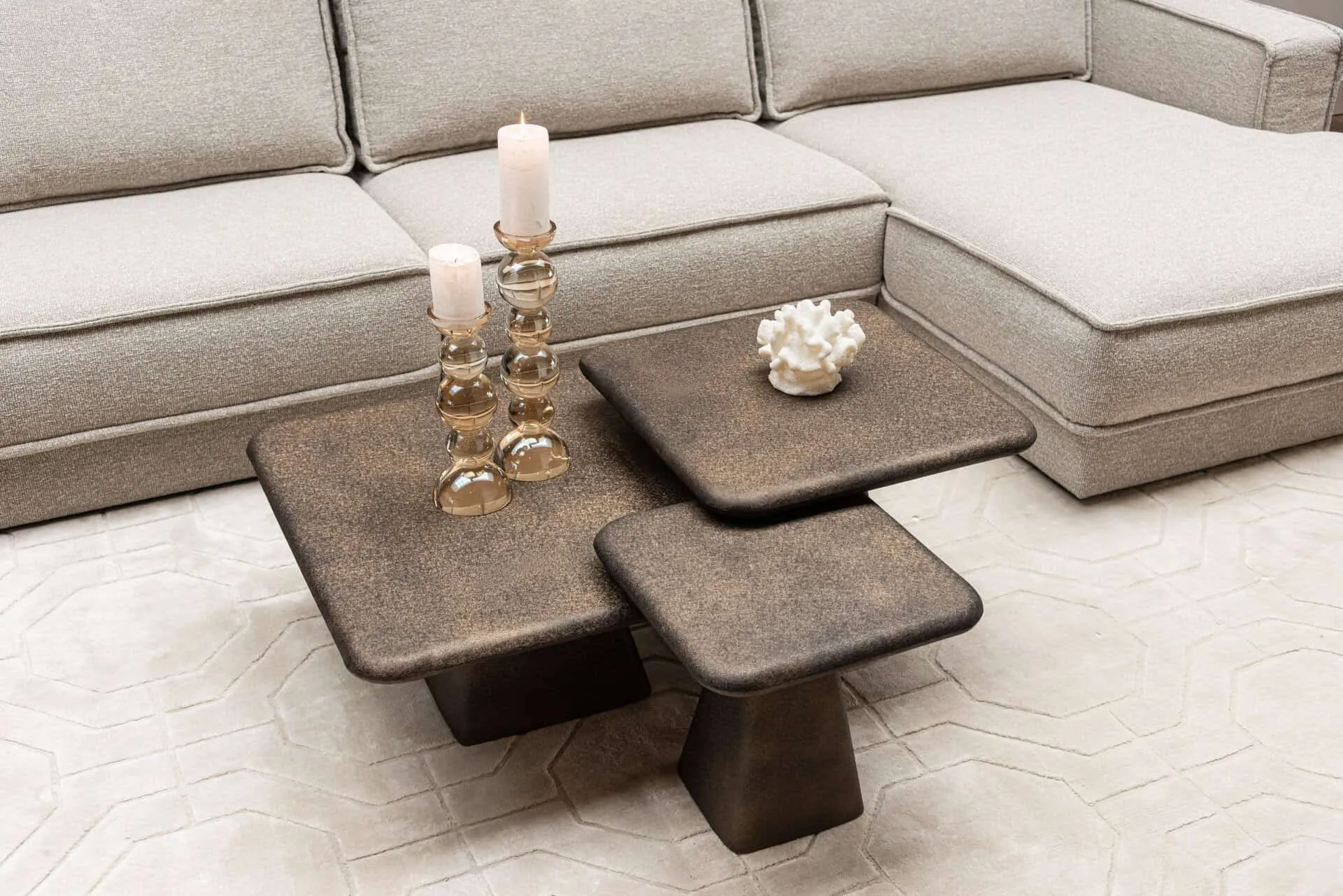 Salontafel Marlie goud (Set van 3)
