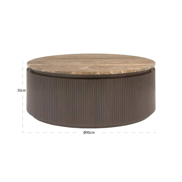 Salontafel Russo bruin 90Ø