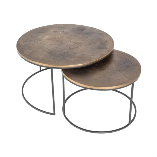 Salontafel Tulum geborsteld goud (Set van 2)