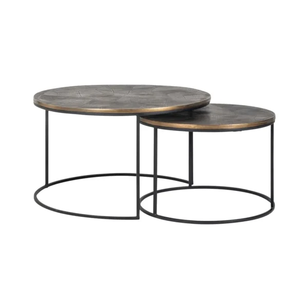 Salontafel Tulum geborsteld goud (Set van 2)