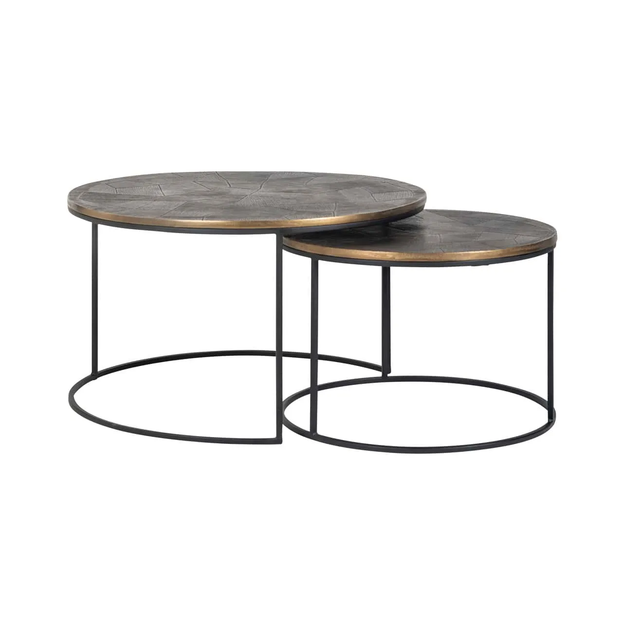 Salontafel Tulum geborsteld goud (Set van 2)
