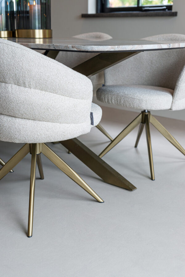 Eetkamerstoel Zendaya biscotti swivel fire retardant