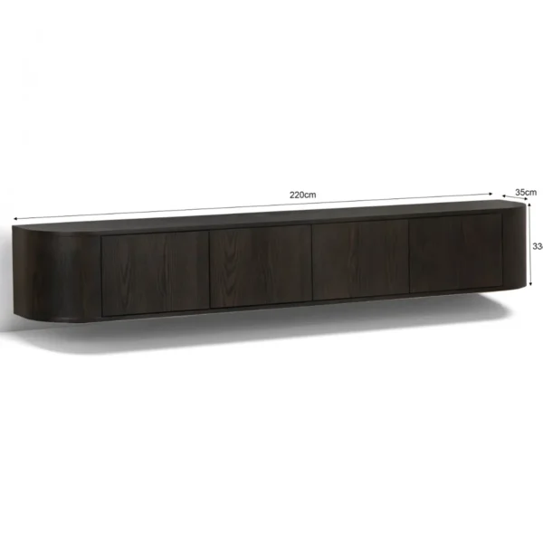 Tv meubel Novero Espresso Zwevend 220 cm5