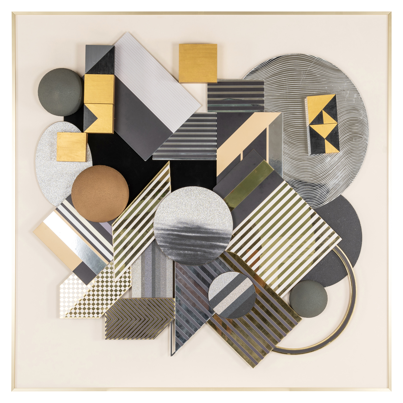 Wall art 3D Block black/gold